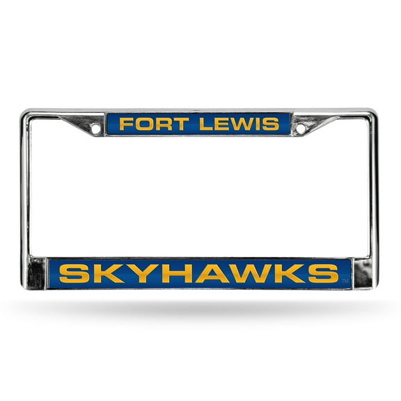 Fort Lewis Skyhawks Chrome Metal Laser Cut License Plate Frame