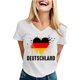 thumbnail image 1 of Women's Football Graphic T-Shirt, Women's V Neck Short Sleeve T Shirt, Casual Letter Print Tee, Fashion Summer Top for Soccer Tournament 2026 Red Size: 2XL, 1 of 6