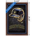 thumbnail image 3 of MLB Milwaukee Brewers - Neon Helmet 23 Wall Poster, 14.725" x 22.375" Framed, 3 of 6