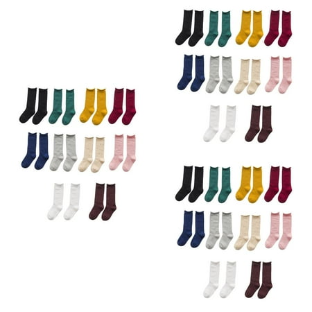 

3 Pairs Winter Autumn Children Solid Color Socks Candy Color Kids Long Sockings Baby Toddler Cotton High Socks