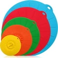 thumbnail image 1 of YOPTOP Couvercles à Succion en Silicone, 5 Tailles Couvercle Alimentaire Coloré, Couvercles Réutilisables Résistants à la Chaleur pour Micro-Ondes, Tasses, Bols, Assiettes, Casseroles, Poêles, Cuisinière, Four, Frigo, Sans BPA, 1 of 5