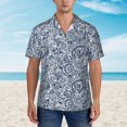 thumbnail image 4 of Daiia Paisley4 Hawaiian Shirt for Men Gentle Cotton Regular Short Sleeve Casual-XX-Large, 4 of 9
