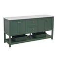 thumbnail image 2 of Lakeshore 72" Double Bathroom Vanity with Sage Green Cabinet and Carrara Marble Top, 2 of 7