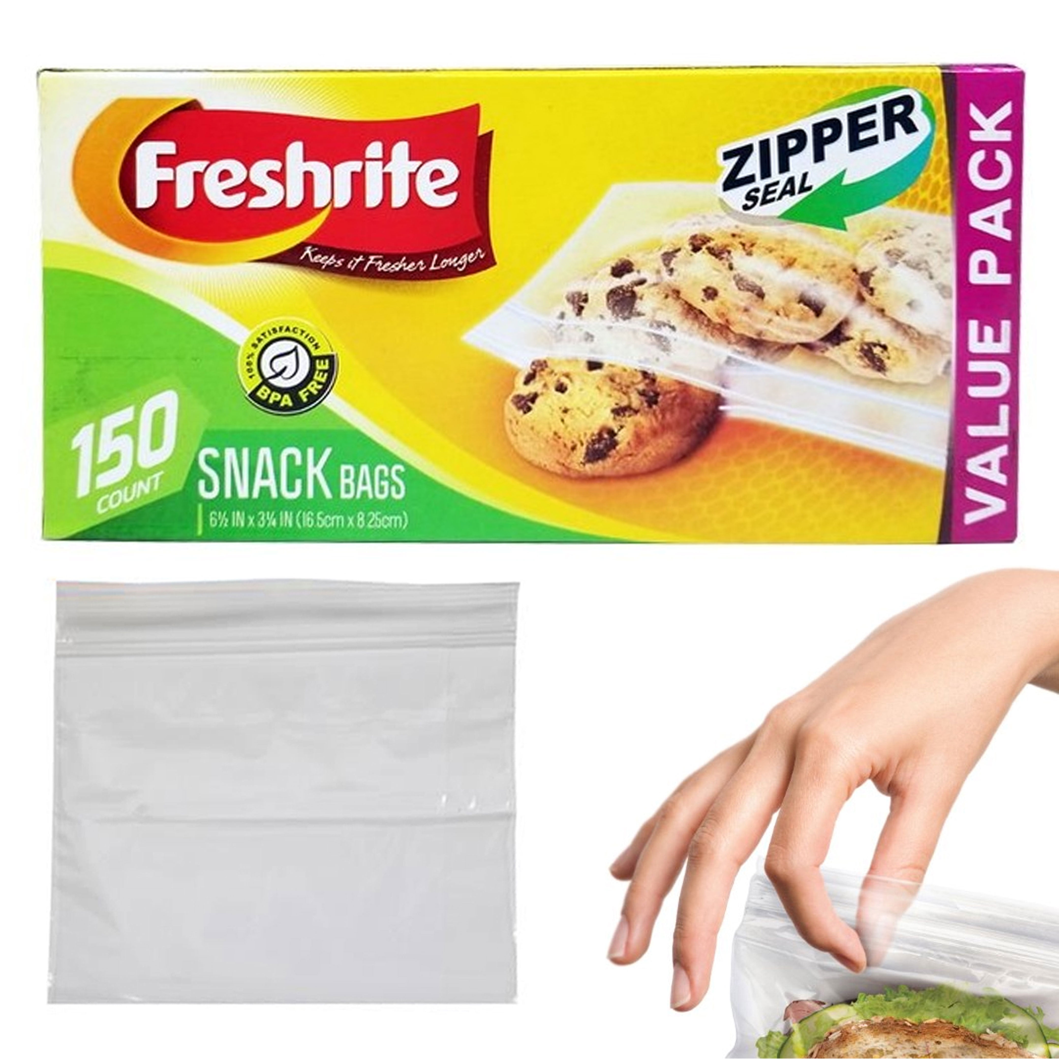 150 Resealable Zip Seal Sandwich Bags Snacks School Lunch Food Storage BPA Free