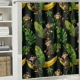 thumbnail image 6 of Orinice Cartoon Monkey Shower Curtains,Cute Tropical Forest Leaves Bananas Animal Monkey Bathroom Curtain  Washable Cloth Fabric Bathroom Decor Set with Hooks 60x72, 6 of 7