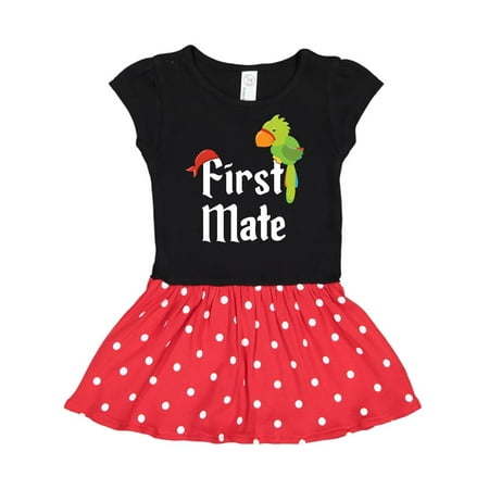 

Inktastic First Mate pirate with parrot and bandanna Gift Toddler Girl Dress