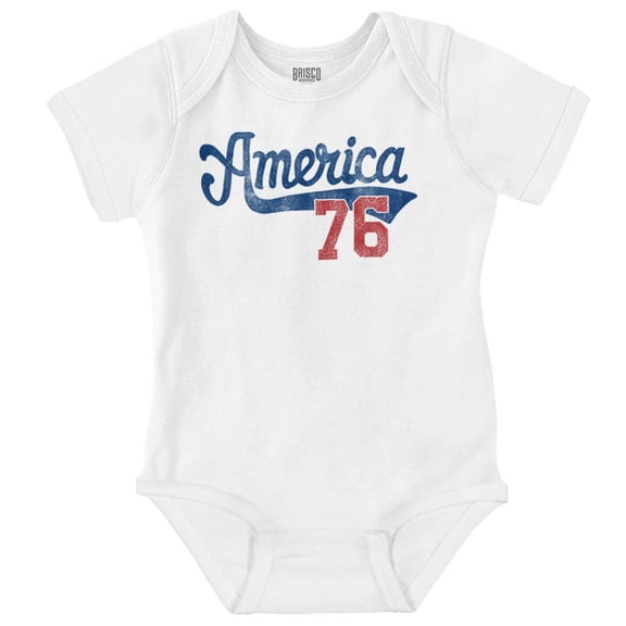 Vintage America 76 USA Patriot Romper Boys or Girls Infant Baby Brisco Brands NB