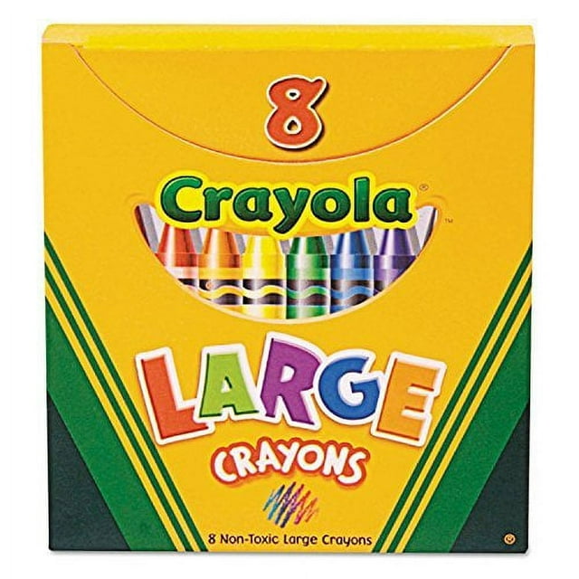 Crayola 520080 - Crayones para niños (tamaño grande, 8 colores, caja)