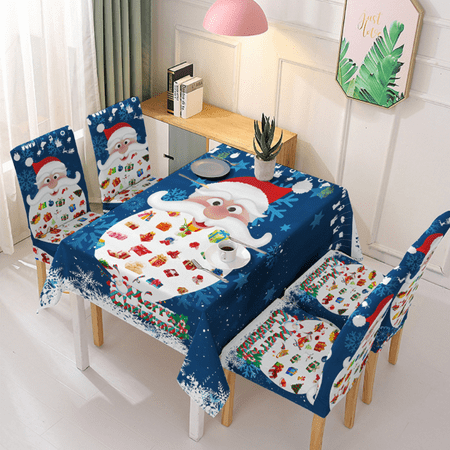 Nappe de Noël Couverture de Chaise Nappe Rectangulaire Imprimer Noël