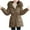 Coffee-06, variant on HTNBO Parka Puffer Jackets Women Winter Warm down Jacket Casual Drawstring Waist Winter Outwear Jacket with Fur Hood