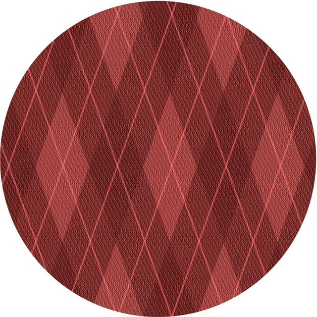 Ahgly Company Machine Washable Indoor Square Transitional Cranberry Red Area Rugs, 3' Square
