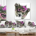 thumbnail image 4 of Designart Funny Black Cat Illustration - Animal Throw Pillow - 16x16, 4 of 5