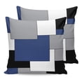 thumbnail image 7 of Outdoor Throw Pillow Cover Blue Black White Grey Art Waterproof Cushion Covers 2 Pack Splicing Modern Color Block Pillow Cases Home Decoration for Patio Garden Couch Sofa, 7 of 7