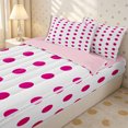 thumbnail image 2 of Erosebridal Bold Hot Pink Dot Grid Zipper Twin Comforter Sets with Fitted Sheet and 2 Pillowcases,Vibrant Magenta Circle Secondary Tile Zipper Bedding Set,Fuchsia White,4-Piece,Pink Reversible, 2 of 5