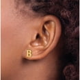 thumbnail image 3 of Ss/Gold Plated Sterling Silver Gold-Plated Letter B Initial Post Earrings Made In United States xne46gp/b, 3 of 5