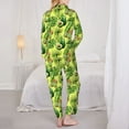 thumbnail image 3 of Pajama Sets for Women 2 Pcs, Kiwi and Avocado Button Down Long Sleeve Sleepwear Lounge PJ Sets, 3 of 6