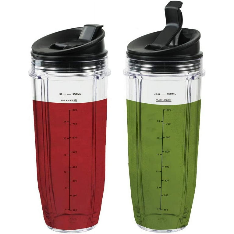 Replacement 32oz Nutri Ninja Blender Cup with Sip & Seal Lid For BL450  BL454 Bl455 BL456 BL480 BL481 BL482 BL490 BL640 BL642 BL682 SS101 SS401  SS351