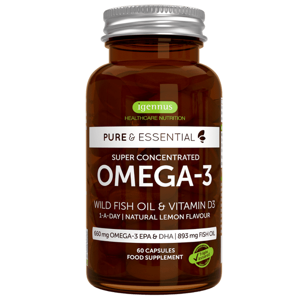 Pure & Essential Omega3 EPA DHA 660mg & Vitamin D3, Omega3 rTG