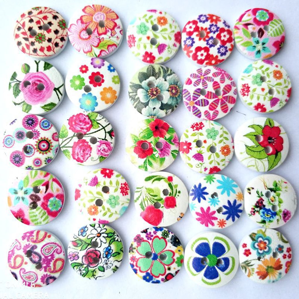 15mm fabric covered red polka dot buttons DIY Craft sold in pairs of 2