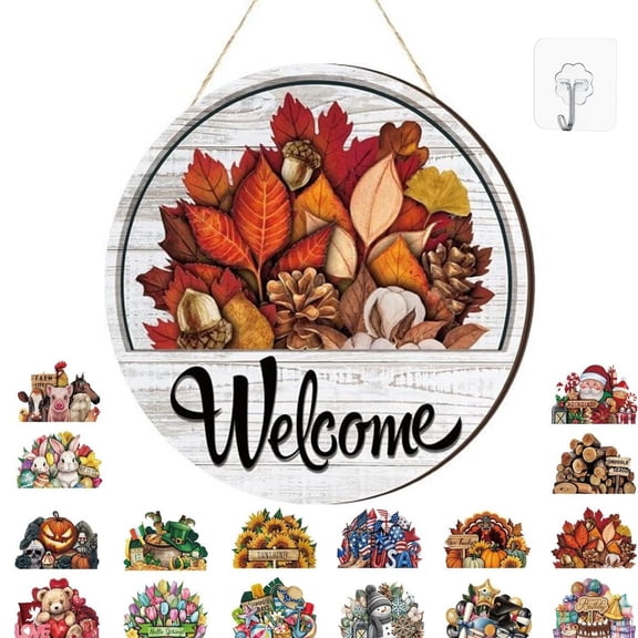 16 Pcs Interchangeable Welcome Sign for Front Door