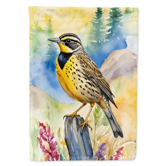 Carolines Treasures DAC7453CHF 40 x 28 in. Oregon Western Meadowlark House Flag