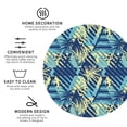 thumbnail image 3 of Honeii Hawaiian Style print Leather Coaster Set of 4, ideal for safeguarding your furniture from drinks spills and effortless cleanup-Round Shape, 3 of 6