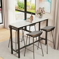 thumbnail image 2 of Wisfor Sintered Stone Bar Table: White Rectangle Counter Height Dining Table with Black Metal Frame - High Top Pub Tables for Narrow Spaces, 47.2x15.75x41.4 inch, 2 of 10