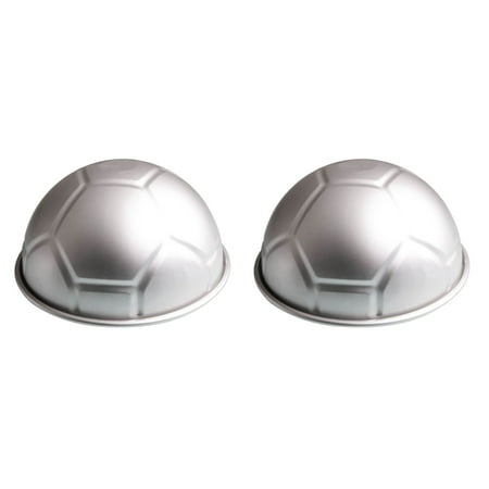 

2 PCS 3D Half Round Ball Shaped Football Cake Mold 8 Inch Thickening Aluminum Alloy Mould Birthday Baking Pan