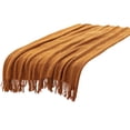 thumbnail image 2 of Knitted Throw Blanket with Tassels - Textured Soft Sofa Couch Cover - Farmhouse Living Room Decor(Orange), 2 of 6