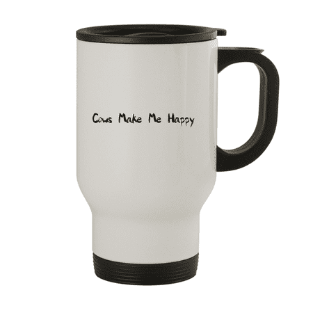 

Cows Make Me Happy - 14oz Stainless Steel Travel Mug White