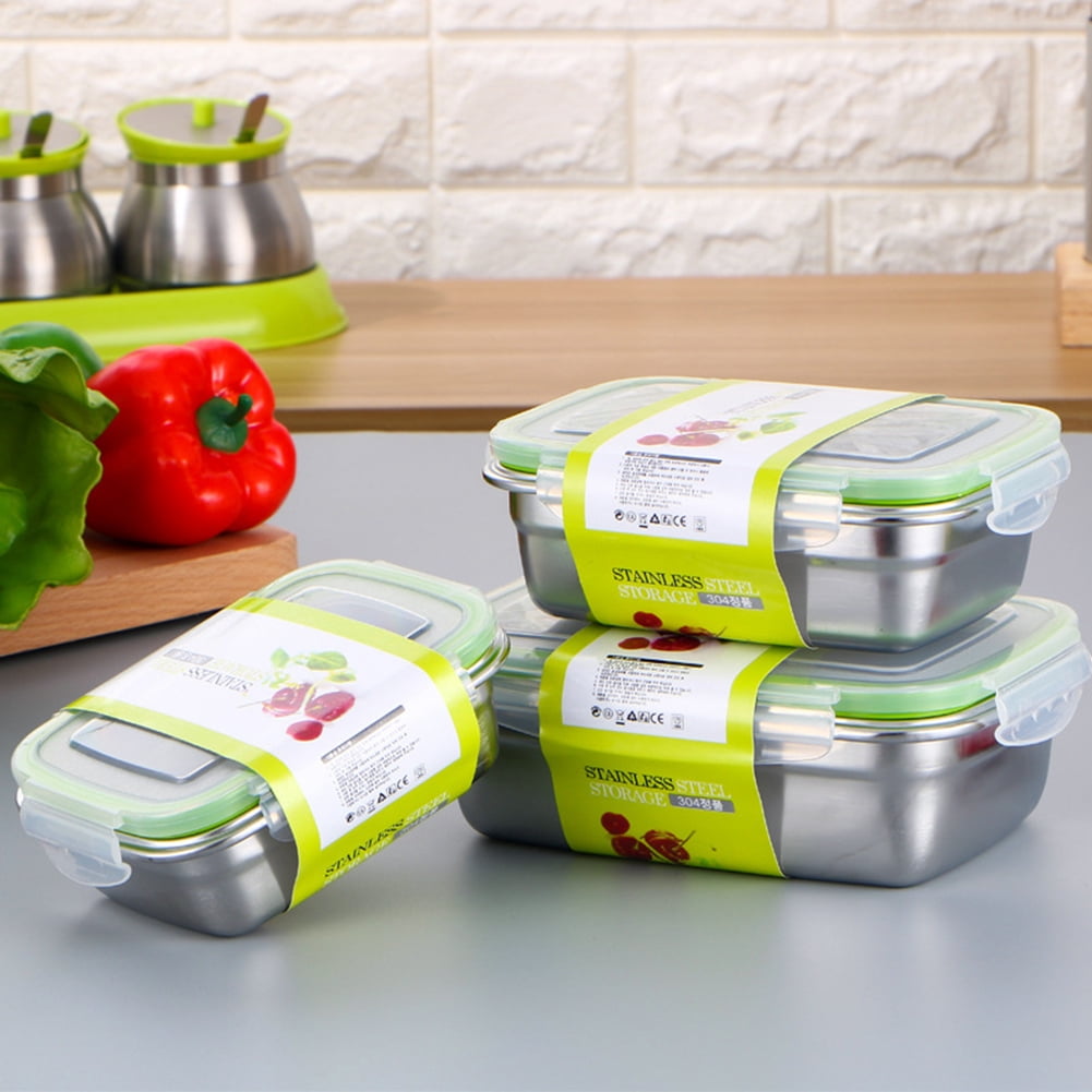 Yesbay 850ml Stainless Steel Lunch Box Bento Picnic Food Storage Container,Silver
