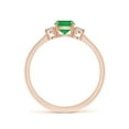 thumbnail image 2 of ANGARA Natural Cushion Emerald and Diamond Three Stone Ring in 14K Rose Gold for Women (Size-5mm) | May Birthstone, Birthday, Anniversary, Jewelry Gift for Women | Natural Emerald Ring, 2 of 11
