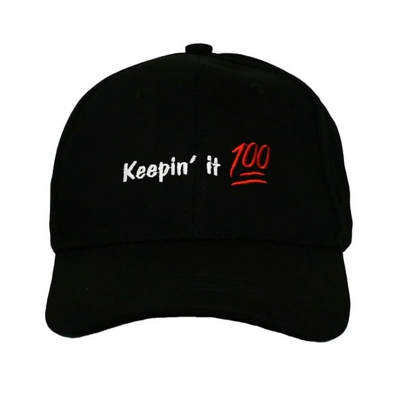 Road Rage Keepin' it 100 Embroidered Black Cotton Baseball Cap, Unisex
