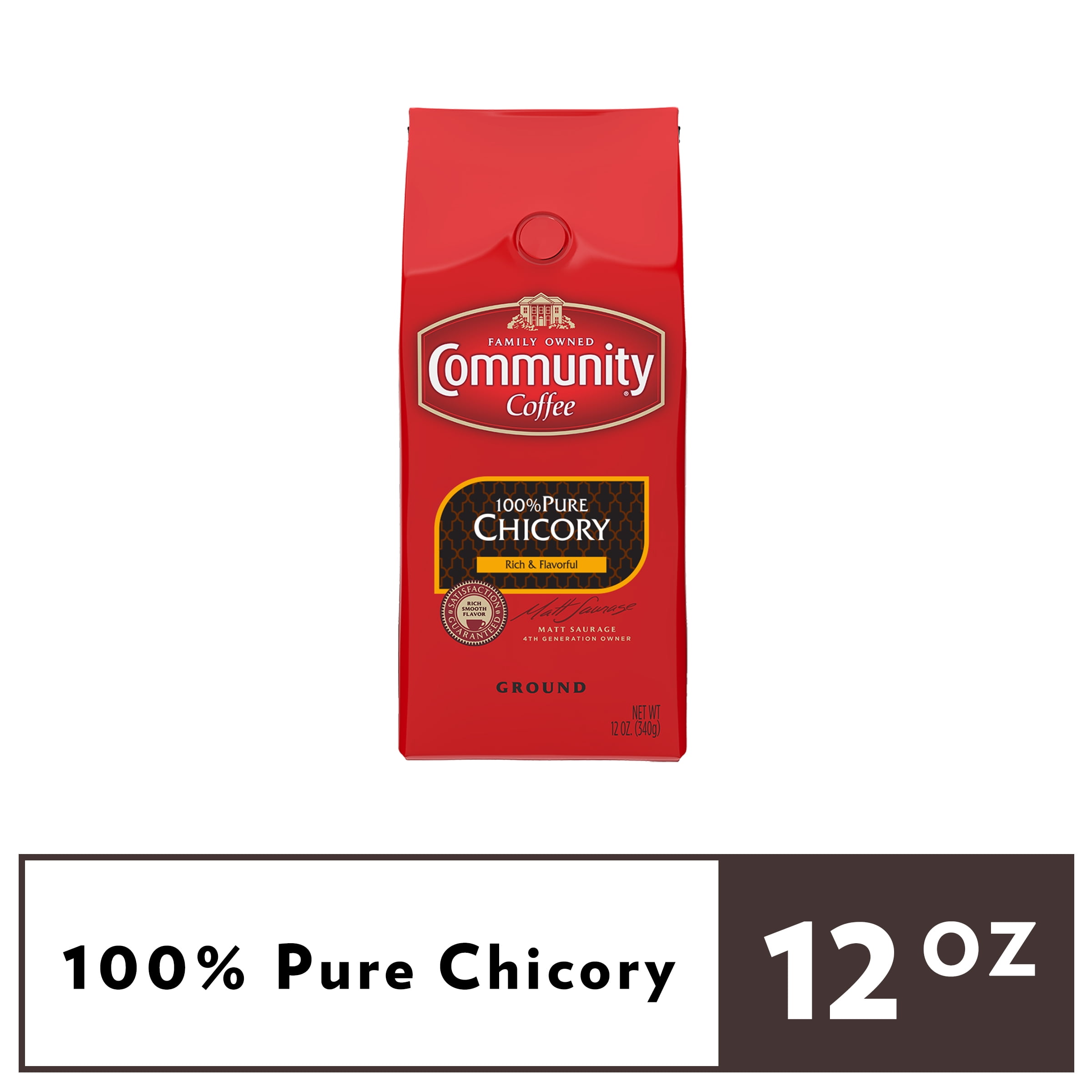 Community Coffee® 100 Pure Chicory Ground Coffee 12 oz. Stand Up Bag