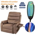 thumbnail image 4 of Brown Recliner Chair for Elderly,Tall and Big Man 400lbs, Chenille,Power Lift, Lay Flat, Stand Up, Wireless Charging Device, Extended Footrest, Massage Heat, Cup Holder, Lumbar Pillow, 4 of 17