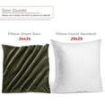 thumbnail image 3 of Nestl Velvet Throw Pillow Covers Solid Square Soft Decorative Pillow Cover for Sofa, 24" x 24", Khaki, Pack of 2, 3 of 8