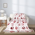 thumbnail image 2 of Fuzoiu Red Lips Print Flannel Throw Blanket,Light Weight Warm Decorative,Throw Blanket Cover for Sofa, Couch, Bedroom,Travel-80"x60", 2 of 6