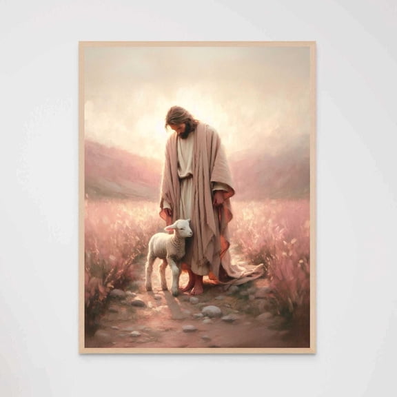 Saved By Christ Christian Art Jesus Leaves The 99 Picture And Lamb Bible Wall Religious Decor, Unframed Paper Poster 8x10in