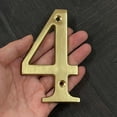 thumbnail image 5 of HASWARE 4 inch (10 cm) Solid Brass House Number Apartment Door Numbers Mailbox Address Sign with 2 Screws, Brass (#4, Golden), 5 of 6
