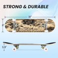 thumbnail image 2 of 31"x8" Floral Leopard Print Border Black White Complete Skateboards for Beginners, Double Kick 7 Ply Maple Deck Skateboard with Wheels, Gifts for Kids Teens, 2 of 8