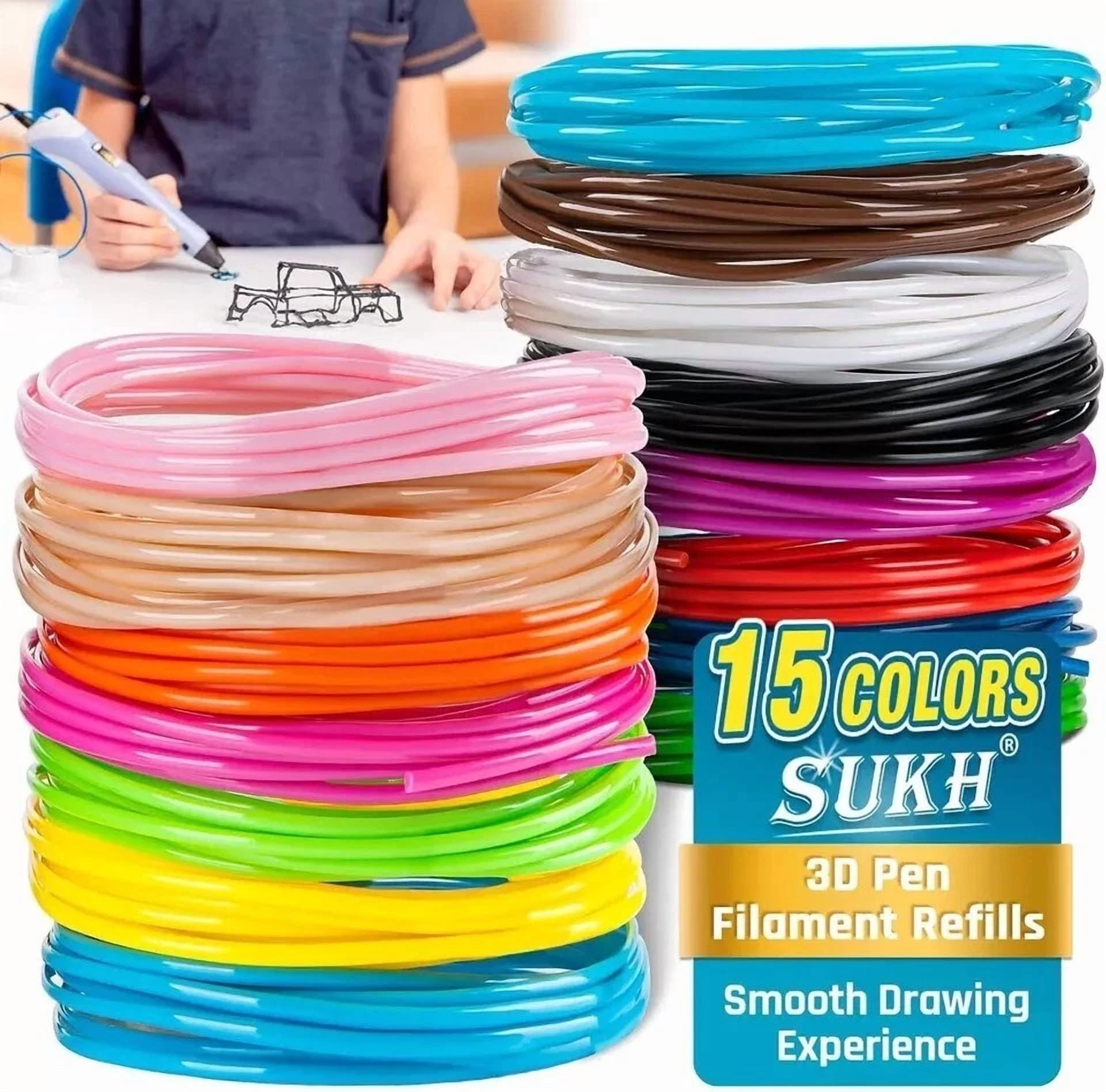 CRESTIN- Sukh 15 Colors 3D Pen Filament Refills - 1.75Mm 3D Pen Pla Filament Each Colo...
