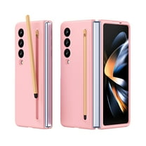 TECH CIRCLE for Samsung Galaxy Z Fold 4 with S Pen Holder & S Pen, Ultra-Thin Frosted Hard PC Shockproof Drop Full Body Protective Phone Case Cover for Samsung Galaxy Z Fold 4 7.6" 2022, Pink