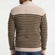 thumbnail image 4 of Mens Striped V-Neck Cardigan Sweater Long Sleeve Button Down Khaki Overcoat, 4 of 5