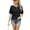 Black, variant on LYMAYTER Women Summer T-Shirt Casual Round Neck Tops for S-2XL Loose Short Sleeve Fold Tees