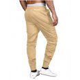 thumbnail image 3 of BXINGOHAI Men's Cargo Pants Zip Pocket Work Pants Casual Drawstring Workout Pants Elastic Waist Hiking Pants Outdoor Jogger Sport Long Pant Today Sales Khaki,L, 3 of 3