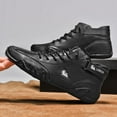 thumbnail image 4 of Men's Handmade Hook And Loop Fastener Casual Sneakers Non-Slip Breathable Boots, 4 of 5