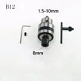 thumbnail image 1 of B12 Drill Chuck With Wrench Clamping Range 1.5-10Mm Cnc Machine Convert Adapter, 1 of 7