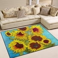 thumbnail image 2 of Dreamtimes Sunflowers Art Painting Lightweight Carpet Mats, 6'8" x 4'10" Area Soft Rugs Floor Mat Rug Home Decoration for Kids Room Living Room, 80"x 58", 2 of 6