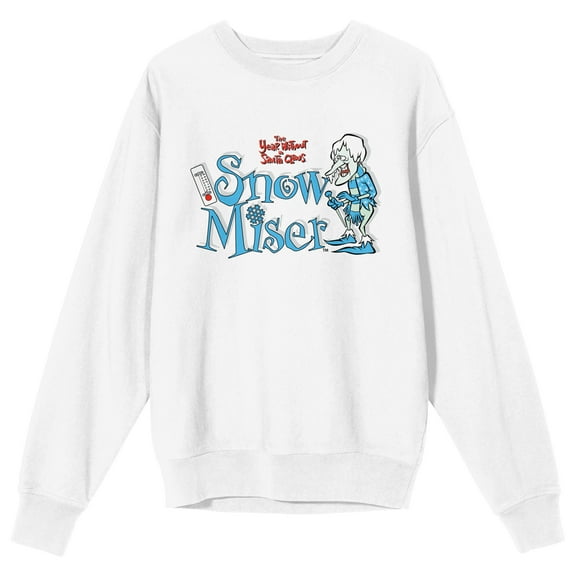 The Year Without Santa Claus Snow Miser Character Women's White Crew Neck Sweatshirt-XL
