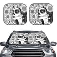 thumbnail image 2 of Fotbe Floral Sugar Skull Portrait 2-Piece Car Windshield Sun Shade | Sun Blocker for Car Windshield | Foldable Automotive Interior Accessories for Sun Protection-Large, 2 of 7